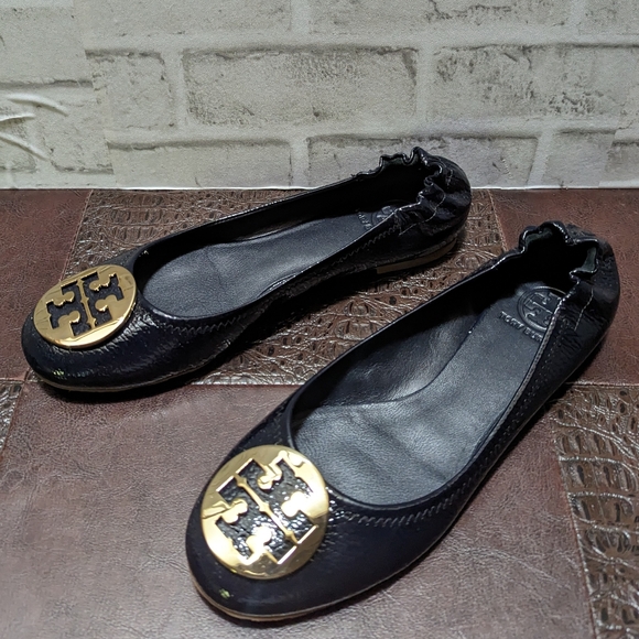 Tory Burch Reva Navy/Gold size 9.5 - Picture 4 of 12
